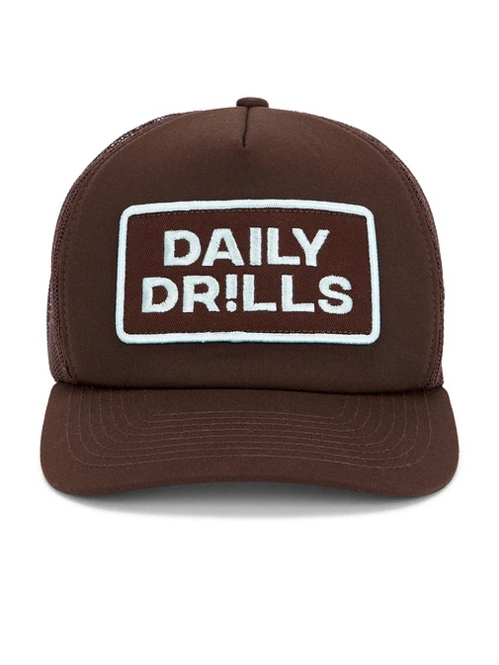 Daily Drills Patch Trucker Hat in Coco And Lake Day Blue and Brown